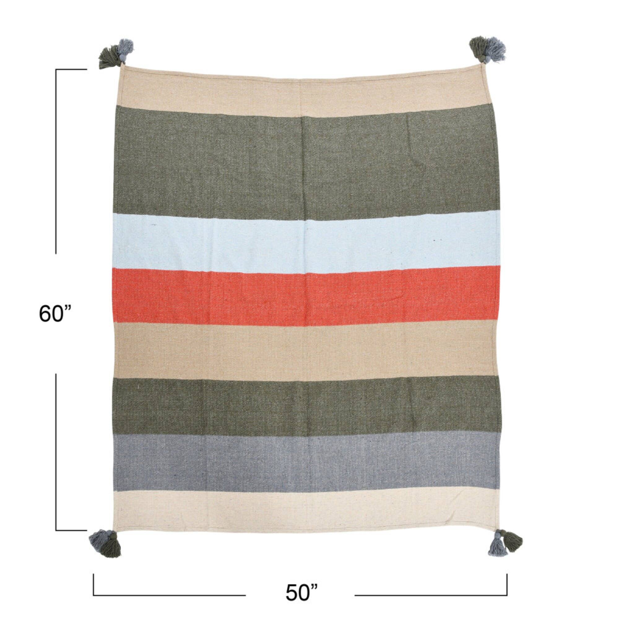 Hello Honey® Striped Cotton Throw Blanket with Tassels